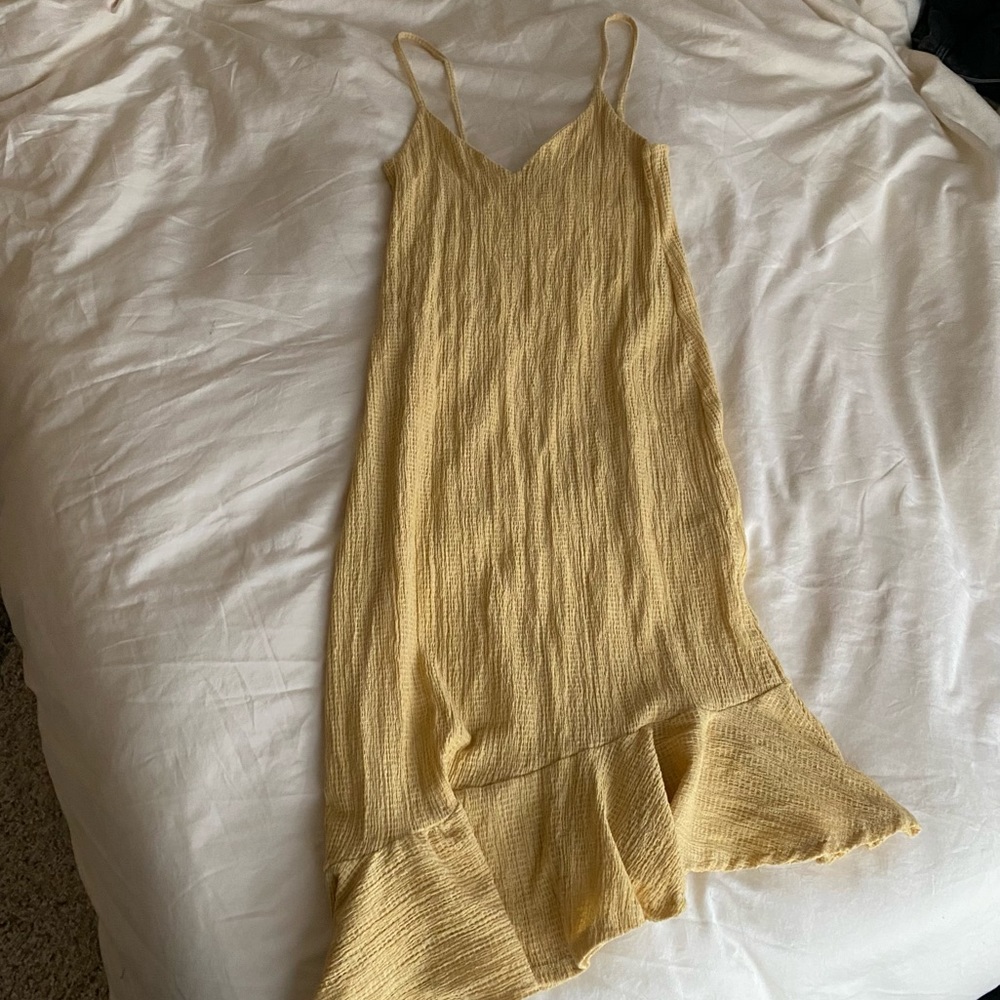 Yellow midi dress